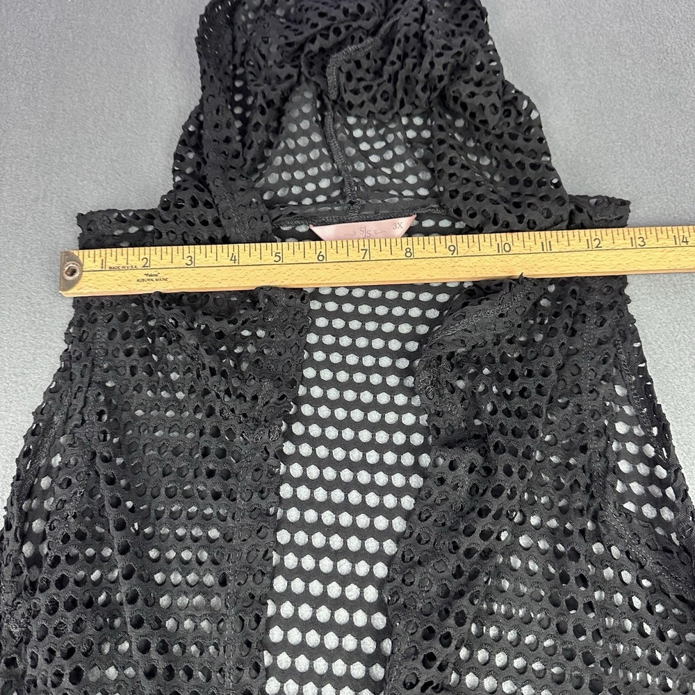 SJS Black Hooded Mesh Swim Cover Up Sleeveless Crochet Beach Cover-Up Plus 3X - Picture 5 of 8